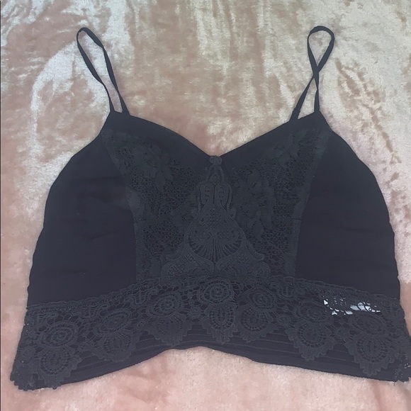 Xhilaration Tops - Black lace crop